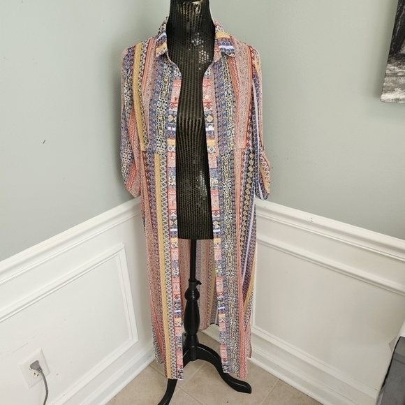 HOPE Springs duster/ maxi dress button down size small - Picture 13 of 15